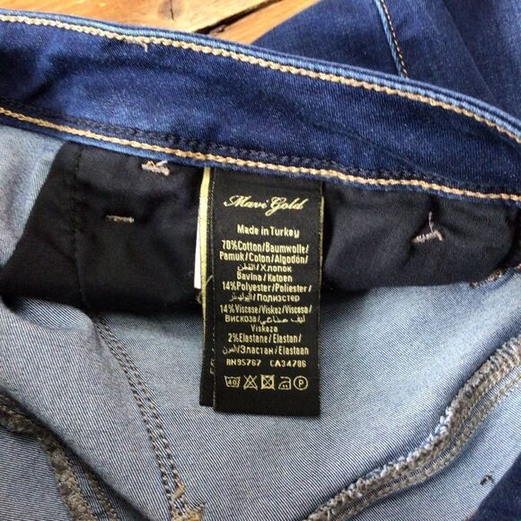 MAVI gold Adriana ankle mid rise super skinny blue stretchy jeans size 25 ladies - Picture 8 of 12
